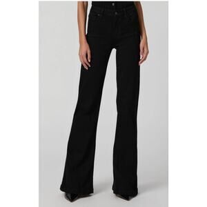 Paige Genevieve Flare Like New Shiny Black Shawdow Jeans Size 28